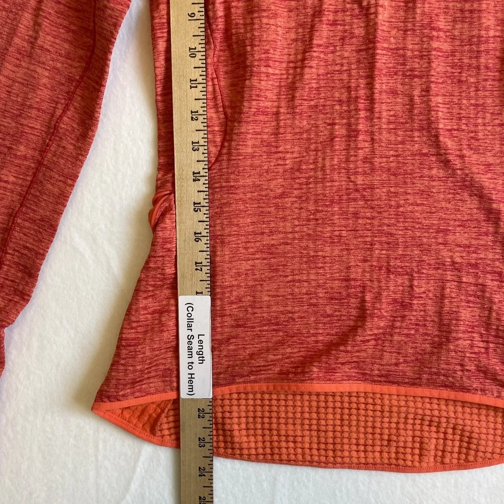 Nike Dri-Fit Womens Long Sleeve Running Shirt, 1/4 Zip Coral XS‎